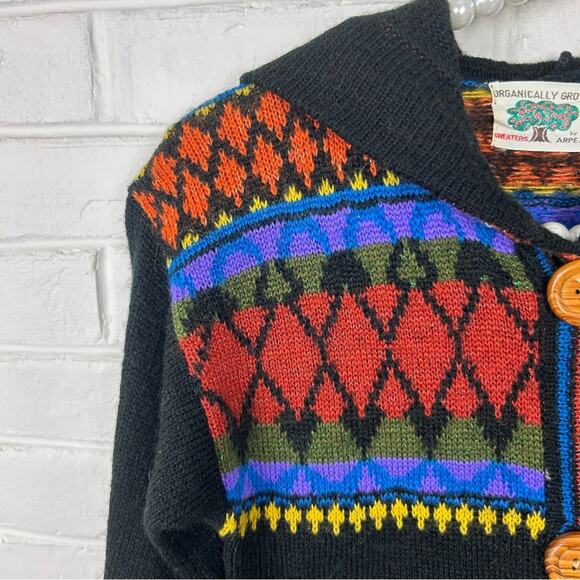Vintage Organically Grown Sweaters by Arpeja Long Cardigan Size S - Picture 8 of 13